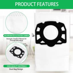 Vacuum Dust Bags for Karcher 2.863-314.0 KFI 357,WD 2 Plus,WD 3,WD3S,KWD 1,KWD 2,KWD 3,MV 3,SE 4001,SE 4002 Robot Vacuum Cleaner