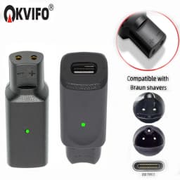 KVIFO12V 0.4A Type-C Shaver Adapter PD Charging Converter for Braun Series 3 5 7 9 6 1 XT5 Electric Razor(Cable Excluded)