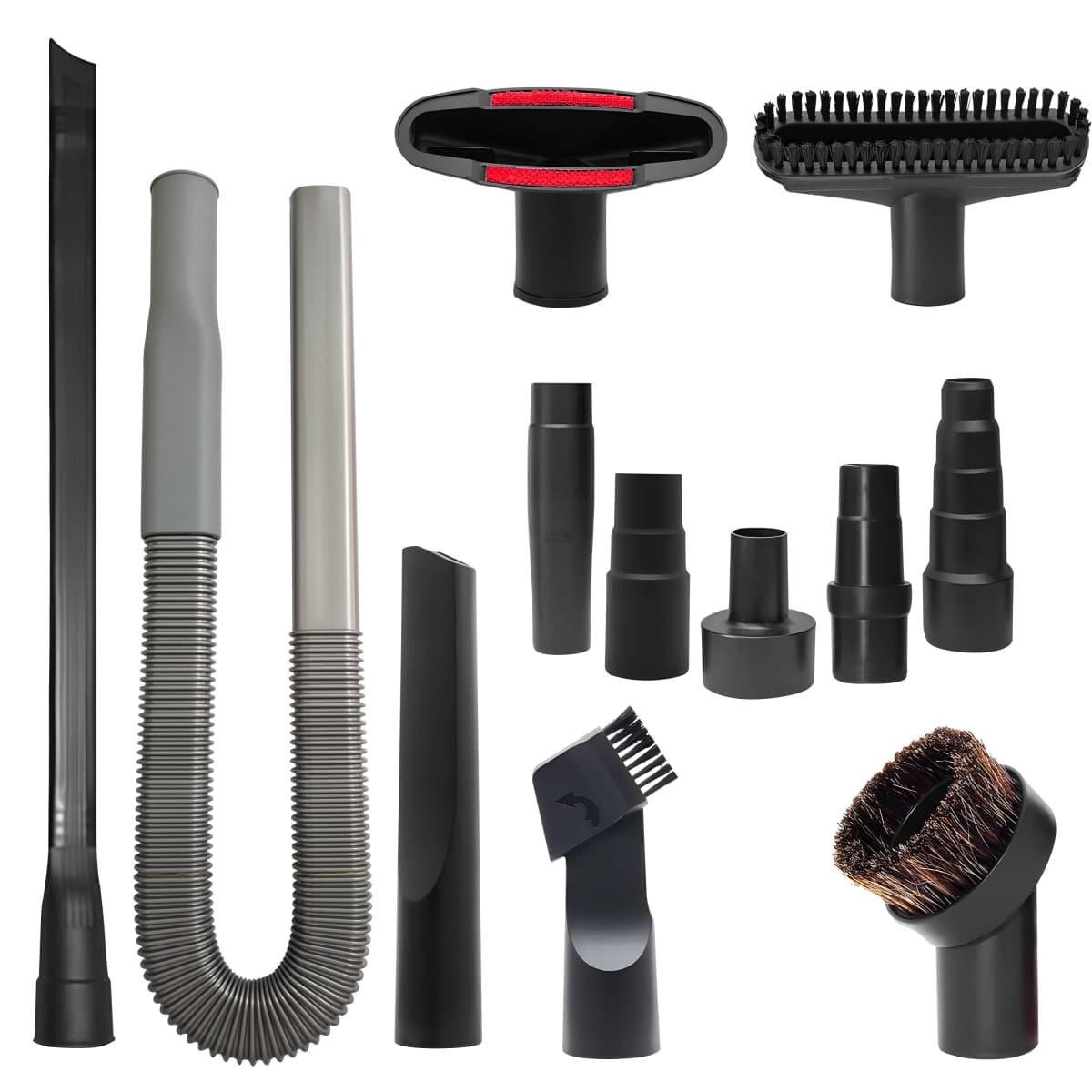 Replacement Vacuum Attachments & Brushes Plus Universal Adapter Kit Compatible with Shop Vacs 2-1/4'' 1-7/8'' 1-3/8'' 1-1/4 Inch