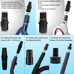 Replacement Vacuum Attachments & Brushes Plus Universal Adapter Kit Compatible with Shop Vacs 2-1/4'' 1-7/8'' 1-3/8'' 1-1/4 Inch