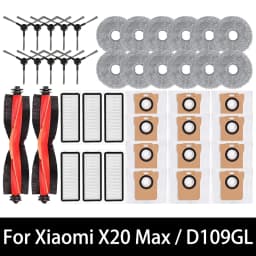 For Xiaomi X20 Max / D109GL Robot Vacuum Parts Main Brush Side Brush Hepa Filter Mop Cloth Dust Bag Replacement Accessories