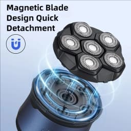 TINSOL Men's Electric Shaver 6D Magnetic Hair Trimmer Rechargeable LED Waterproof Facial Hair Clipper Bald Head Machine