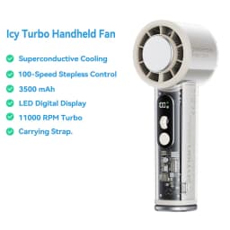 Vention Superconductive Cooling Handheld Fan 11000 RPM Brushless Motor 100 High Speeds LED Digital Display Outdoor Camping Fan