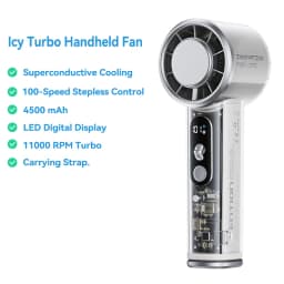 Vention Superconductive Cooling Handheld Fan 11000 RPM Brushless Motor 100 High Speeds LED Digital Display Outdoor Camping Fan