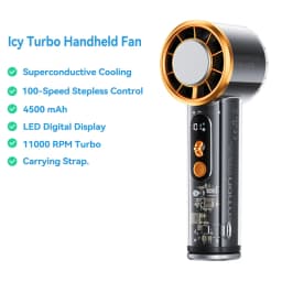 Vention Superconductive Cooling Handheld Fan 11000 RPM Brushless Motor 100 High Speeds LED Digital Display Outdoor Camping Fan