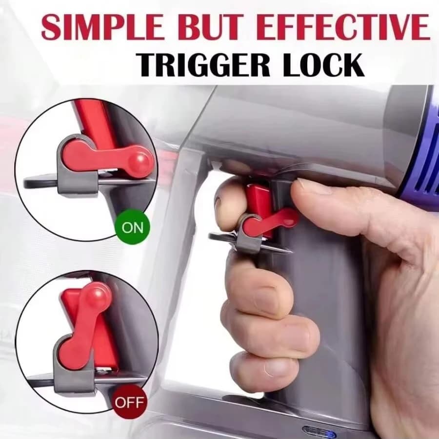 Trigger Lock for Dyson V6 V7 V8 V10 V11 V15 Vacuum Cleaner, Power Button Lock Accessories, Free Your Finger Parts