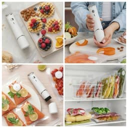 Handheld Rechargeable Food Vacuum Sealer Kit Portable Vacuum Sealer One-Touch Food Saver for Meat Fruit Vegetables Meal Prep
