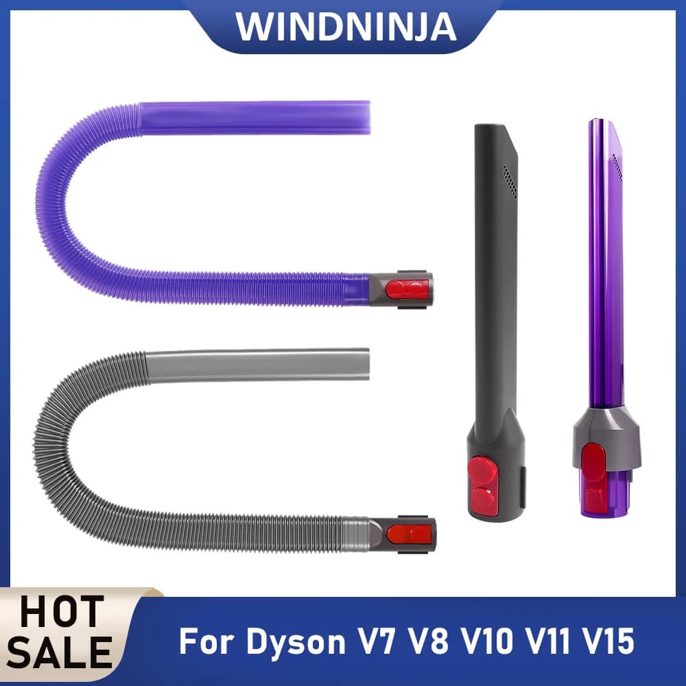 Dryer Vent Cleaner Hose Flat Mouth Suction Head Kit For Dyson V7 V8 V10 V11 V15 Vacuum Parts Flexible Crevice Head Nozzle Tool