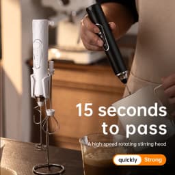 Milk Frother Wand Coffee Frother Handheld Foam Maker For Latte Rechargeable Electric Milk Frother Handheld Drink Mixer Gift Idea