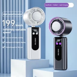 Lenovo 199 High-speed Cooling Fan Usb Charging Digital Display Large Wind Turbine Handheld Portable Fan