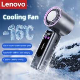 Lenovo 199 High-speed Cooling Fan Usb Charging Digital Display Large Wind Turbine Handheld Portable Fan