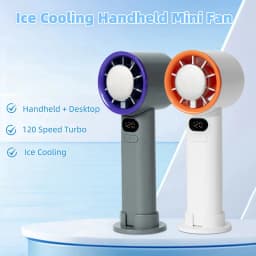 Mini Handheld Fan 120 Speed Portable Bladeless Desktop Fans Rechargeable Instant Cooling With Ice Mode For Men Women New