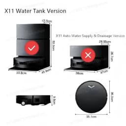Ecovacs Deebot X11 OMNICYCLONE X11 Pro Omni (Water Tank Version) Main Side Brush Hepa Filter Rag Dust Bag Accessories