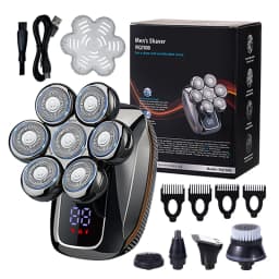 Floating 7-Blade 5-in-1 Electric Shaver For Men Rechargeable Nose Hair Trimmer Facial Cleaning Massager Bald Head Beard Razor