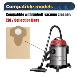 5/10 PCS 20L 30L Dust Collection Bag For Einhell BT-VC1250S/BT-VC1250/TC-VC 18/20 Li S-Solo Wet And Dry Vacuum Filter Bag