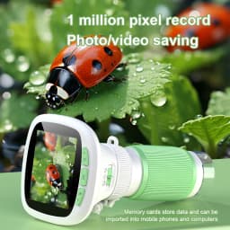 Children's Handheld Microscope with Rotating Focus and 2.4-Inch High-Definition Screen for Outdoor Children's Science Microscope