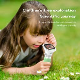 Children's Handheld Microscope with Rotating Focus and 2.4-Inch High-Definition Screen for Outdoor Children's Science Microscope