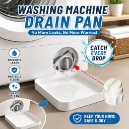 1/3 Pack, Heavy Duty Washing Machine Leak Drain Tray with Spare Funnel & Opener, Floor Water Protection Pan for Laundry Bathroom