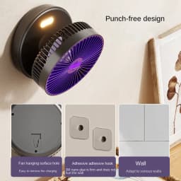 5000mAh Foldable Glow-in-the-Dark Fan Wall Mount Portable Quiet High-Speed Air Circulation Fan for Students Office Desk Fan