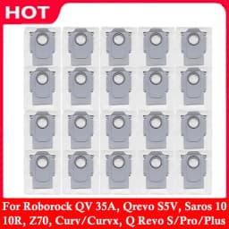 Vacuum Cleaner Bags for Roborock QV 35A, Qrevo S5V, Saros 10/10R, Z70, Curv/Curvx, Q Revo S/Pro/Plus/MaxV/Edge/S5X