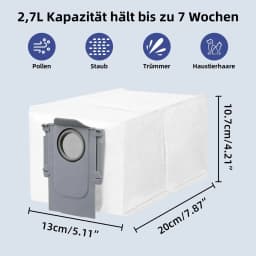 Vacuum Cleaner Bags for Roborock QV 35A, Qrevo S5V, Saros 10/10R, Z70, Curv/Curvx, Q Revo S/Pro/Plus/MaxV/Edge/S5X