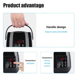 500ML Wax Heater Set For Body Hair Removal Unisex / Black And White Color Electric Display Screen Wax Heater / 200g Wax Beans