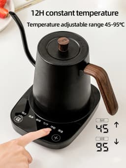1000W Gooseneck Electric Kettle 800ml Hand Brew Coffee Pot Smart Teapot Temperature Control Pot Rapid Heating Kettle