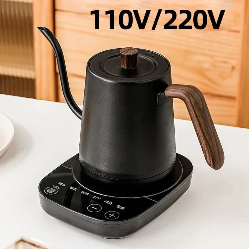 1000W Gooseneck Electric Kettle 800ml Hand Brew Coffee Pot Smart Teapot Temperature Control Pot Rapid Heating Kettle