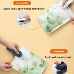 Mini Sealing Machine USB Rechargable Heat Sealer Storage Bag Plastic Package Food Sealer Clip Bag Handheld Food Heat Sealer
