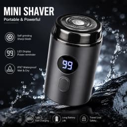 Men's Electric Mini Shaver Rechargeable LED Digital Display Dual Use Wet and Dry Home Travel Shaver Car Shaver Electric Shaver