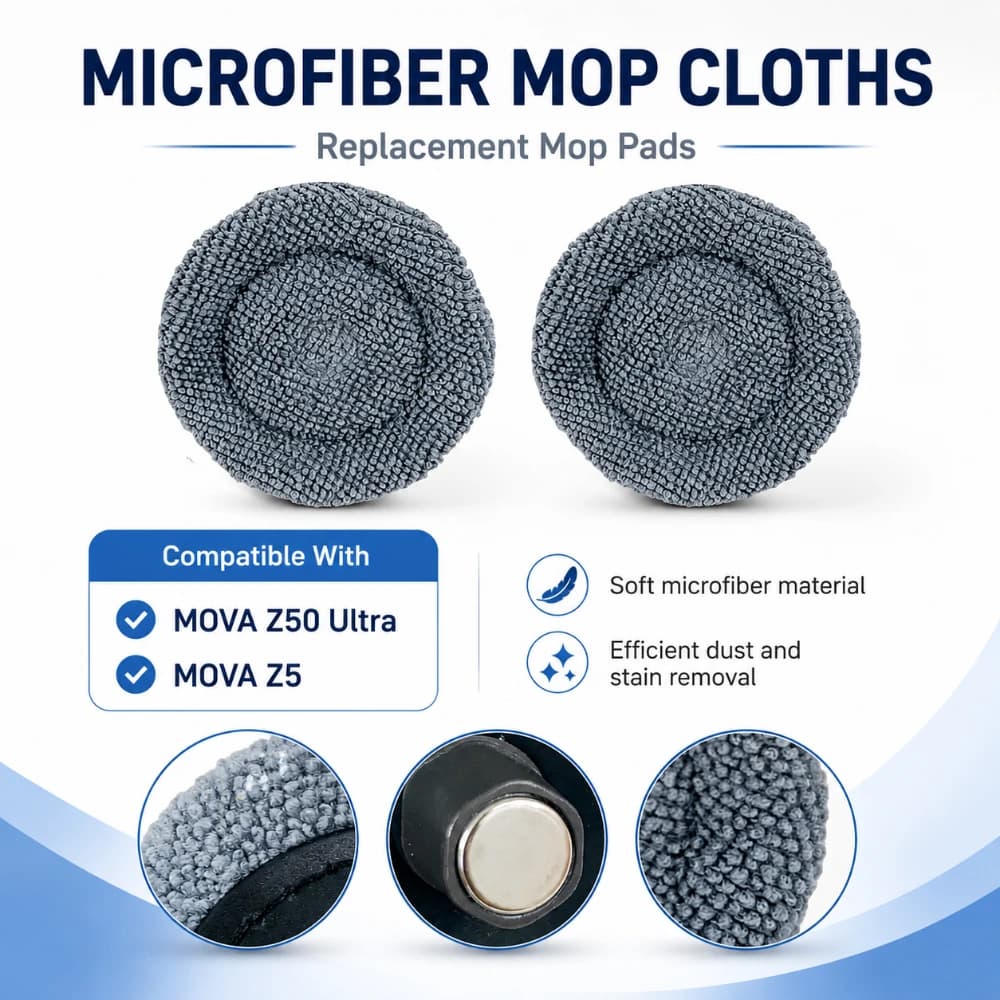 For Mova Z50 Ultra and Z5 Microfiber Mop Cloths Vacuum Accessories