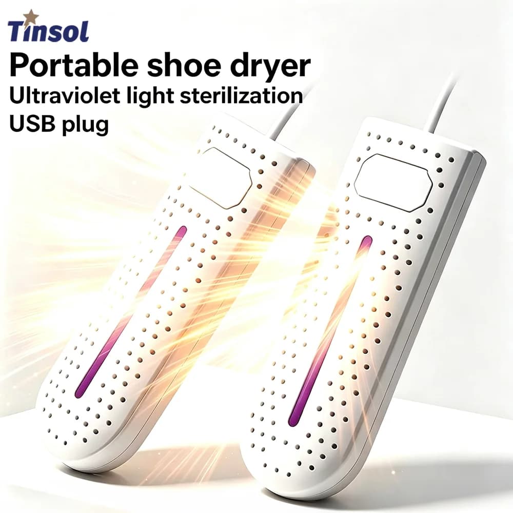 TINSOL Portable Shoe Dryer USB Plug Ultraviolet Disinfection Constant Temperature Heating Travel Dormitory Shoe Dryer