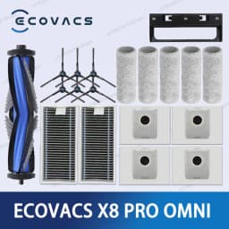 For Ecovacs X8 PRO OMNI / X8 AUTO / DEX56 Robot Vacuum Cleaner Accessories Main Side Brush Mop Cloth HEPA Filter Dust Bag Parts