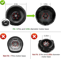 6 Fin Ninja Blender Blade Replacement parts Fit with Nutri Ninja Blender Auto iQ 900W BL450-70, BL451-70, BL454-70, BL455-70 ...