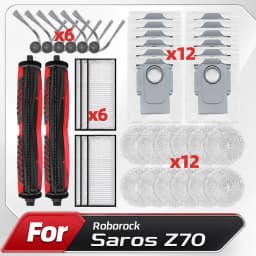 Compatible for Roborock Saros Z70 Replacement Parts Main Side Brush HEPA Filter Mop Pads Dust Bag Spare Parts Accessories