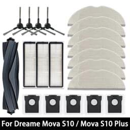 For Dreame Mova S10 / Mova S10 Plus Robot Vacuum Accessories Dust Bags Mop Main Side Brushes Cloths HEPA Filters Spare Parts