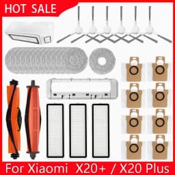 For Xiaomi Robot Vacuum X20+ / X20 Plus Parts Accessories Main Brush Side Brush Hepa Filter Mop Cloth Dust Bag Replacement Spare