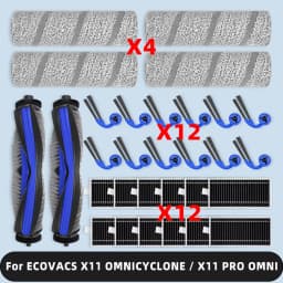 Compatible For ( ECOVACS DEEBOOT X11 OMNICYCLONE / X11 PRO OMNI ) Spare Parts Accessories Main Side Brush HEPA Filter Roller Mop