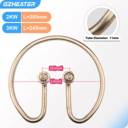 2KW 220V Electric Water Heating Element Tube Heater Food Grade 304 Stainless Steel M16 Thread for Open Bucket Round