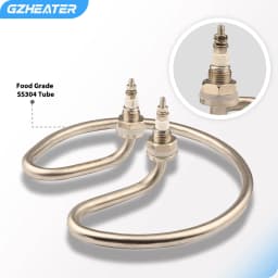 2KW 220V Electric Water Heating Element Tube Heater Food Grade 304 Stainless Steel M16 Thread for Open Bucket Round