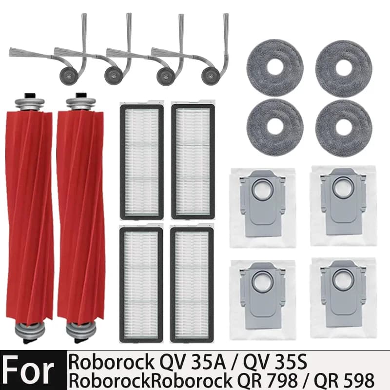 Roborock QR 798 / QR 598 / QV 35A / QV 35S Suction Bags Robot Vacuum Cleaner Spare Parts Replacements Accessory HEPA