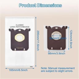 Dust Bag for Electrolux S-Bag GR201 AEG Philips FC8021 FC9049 HR8500 FC9150 E201B Vacuum Cleaner Bags Spare Accessories Parts