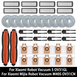 Para Xiaomi Robot Vacuum 5 OV31GL/Mijia M40S, De Robot Aspirador Accesorio, Cepillo Principal/Lateral, Filtro, Mopa, Bolsa Para