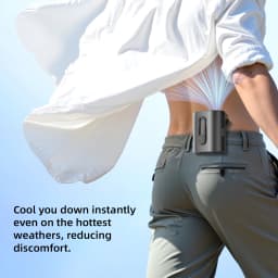 3600mAh Waist Fan with Wind Speed 11m/s, Running Time 9 Hours, 360° Adjustable 100 Levels Suitable for Outdoor Travel Stroller