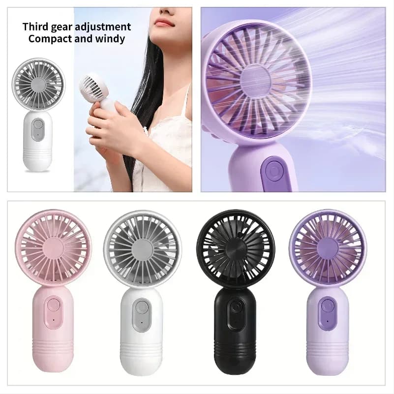 Travel, and Camping Mini Portable Fan USB Charging 3-speed - Handheld Fan for Men and Women Suitable for Office, Outdoor