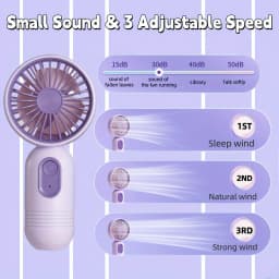 Travel, and Camping Mini Portable Fan USB Charging 3-speed - Handheld Fan for Men and Women Suitable for Office, Outdoor