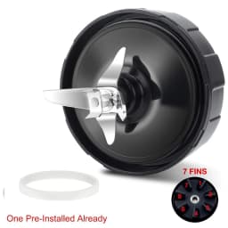 For Nutri Ninja Auto IQ BL480 BL481 BL482-30 BL487 Blender Juicer 7 Fin Extractor Bottom Blade, With Silicone Rubber Seal Sealin