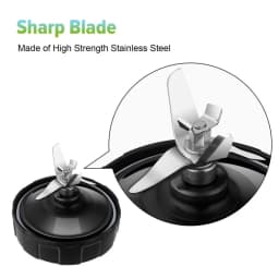 For Nutri Ninja Auto IQ BL480 BL481 BL482-30 BL487 Blender Juicer 7 Fin Extractor Bottom Blade, With Silicone Rubber Seal Sealin