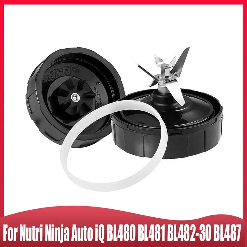 For Nutri Ninja Auto IQ BL480 BL481 BL482-30 BL487 Blender Juicer 7 Fin Extractor Bottom Blade, With Silicone Rubber Seal Sealin