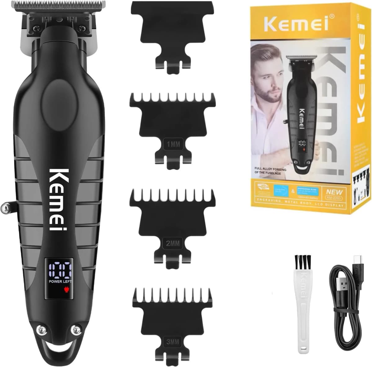 Kemei 2293 Professional Barber Hair Trimmer Cordless Men Rechargeable Hair Clippers Electric Finish Cutting Machine Fit Babyliss